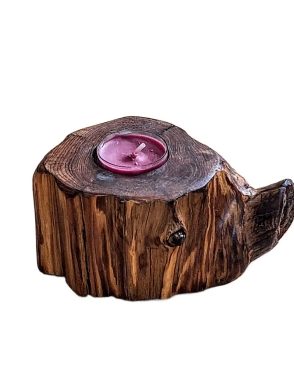 Handcrafted Rustic Natural Wood Tealight/Votive Candle Holder